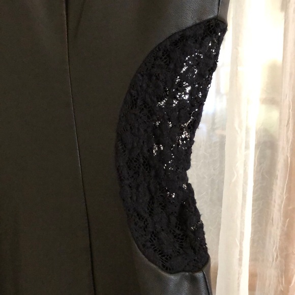 Guess Faux Leather and Lace Fitted Dress - Picture 2 of 6